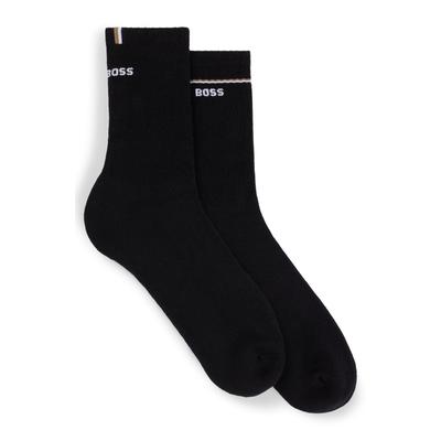 Socken BOSS "2P QS Iconic CC W", Mädchen, Gr. 35-38, schwarz (schwarz 001), Baumwollmischung, unifarben, elastisch, Socken Socken, mit BOSS-Logoschriftzug