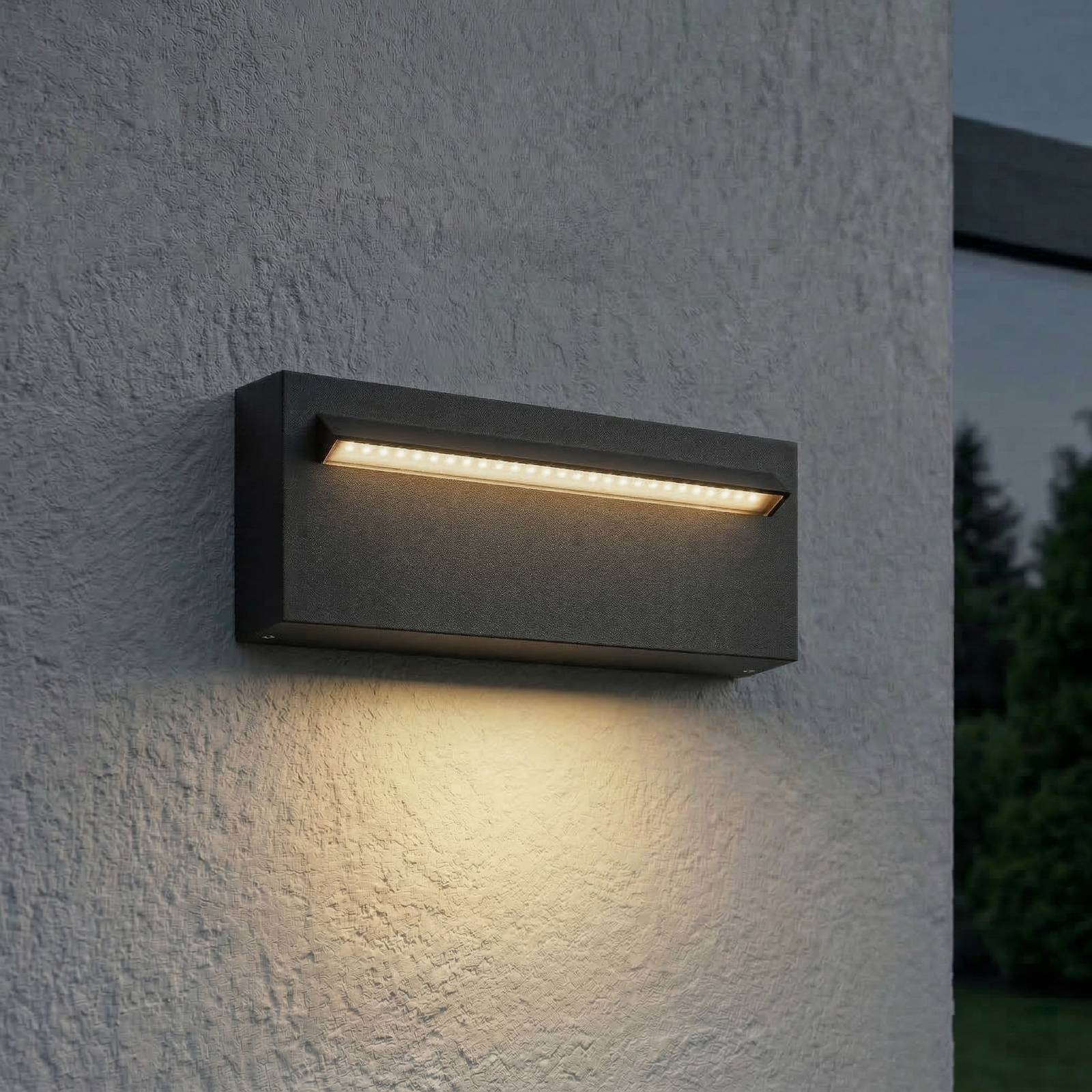 Lucande Joril LED buiten wandlamp zwart aluminium IP65 modern 25 cm