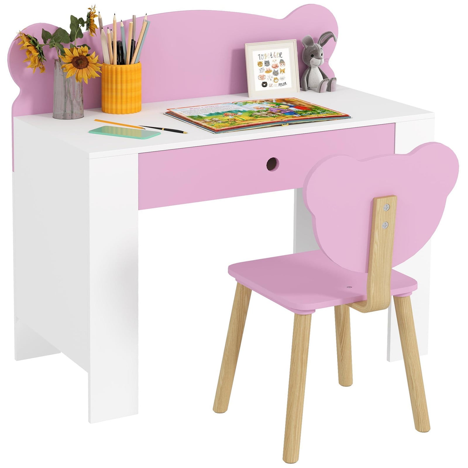AIYAPLAY Kinderschrijftafelset met tafelblad en lade