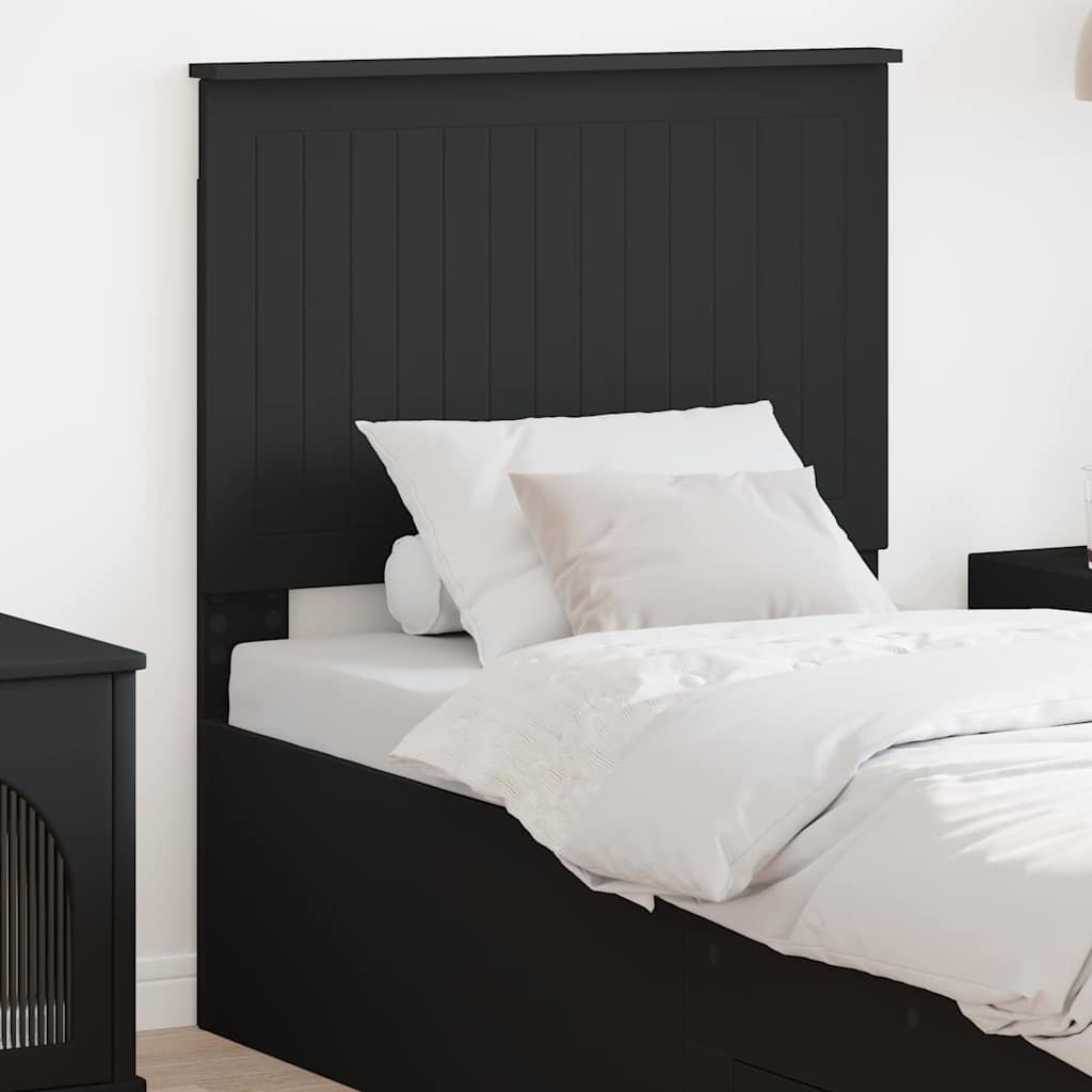 17 Stories Panel Headboard Black Oak European Toddler (80 x 160 cm)