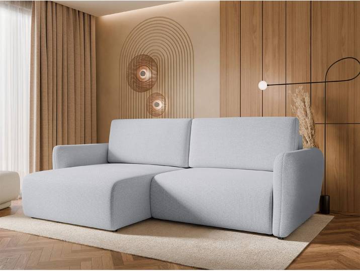 MIRJAN24 Ecksofa Goya Slim, mit Schlaffunktion und Bettkasten, Wellenfeder, Holzkonstruktion, 234x140x81 cm