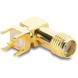Delock SMA Buchse 90° auf Leiterplatte Gewindelänge 5 mm