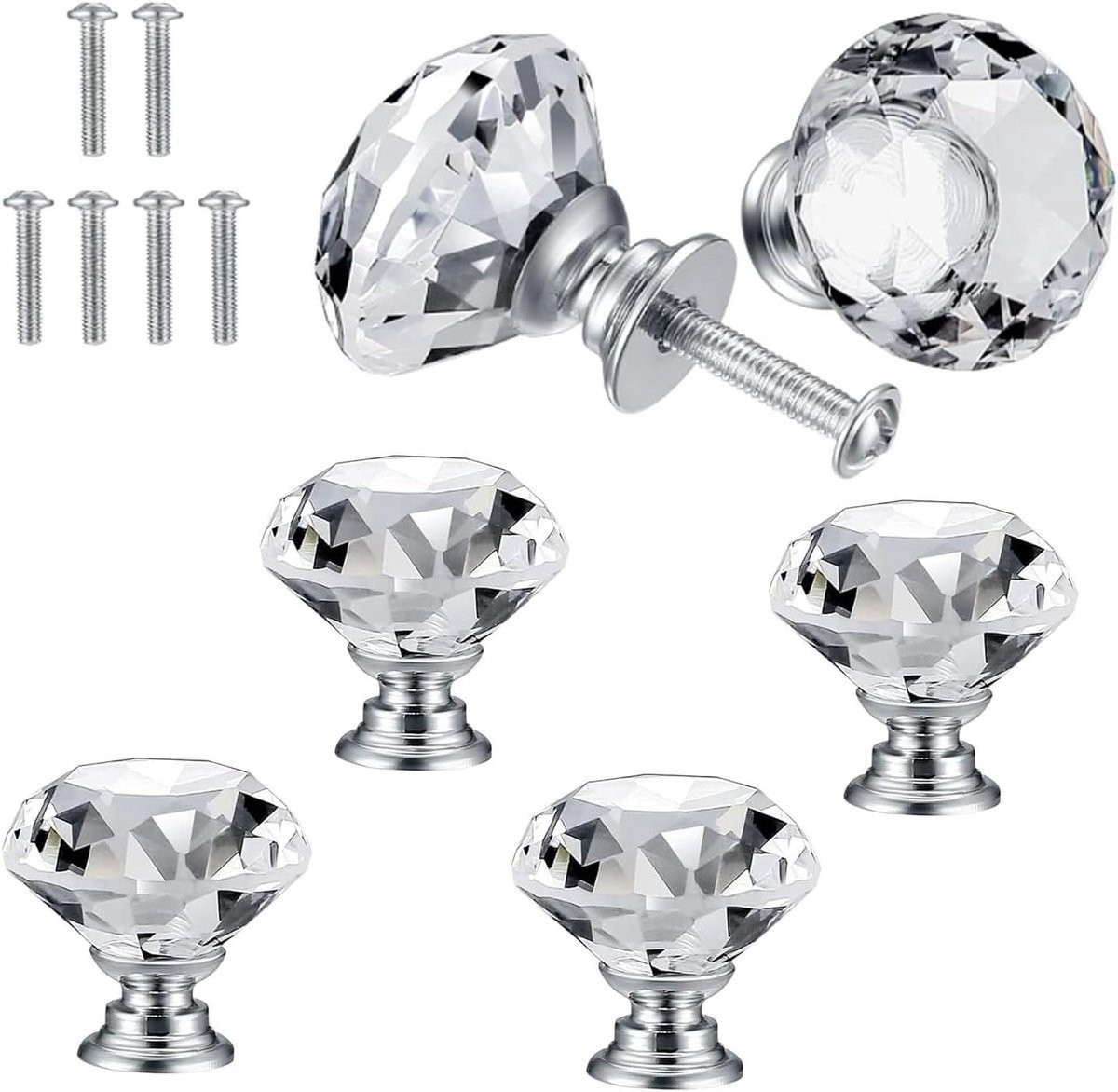 Meubelgrepen Kristal Kastknoppen Helder 30mm