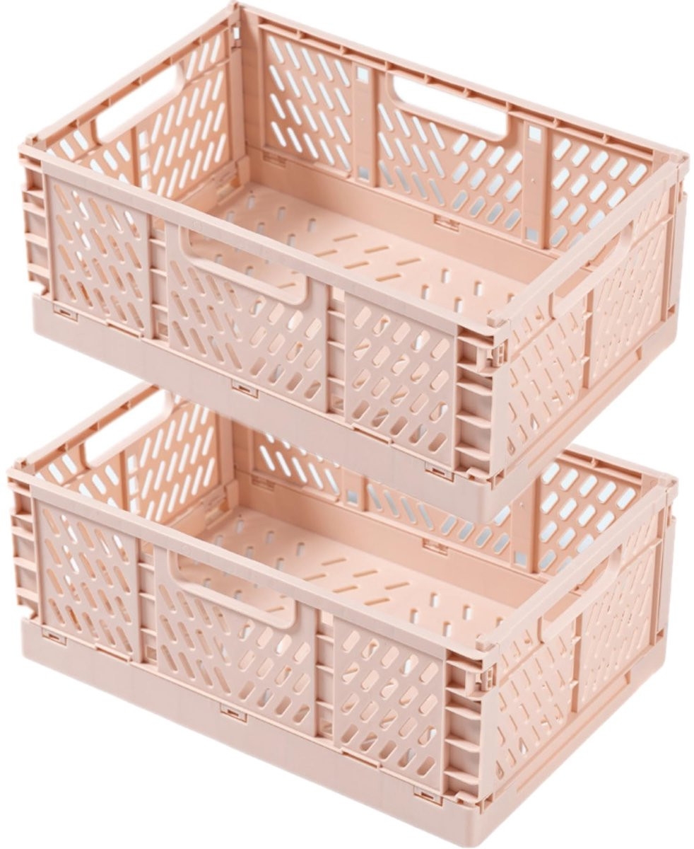 Ibenzoa Opvouwbare Opbergdozen Set van 2 Roze Plastic