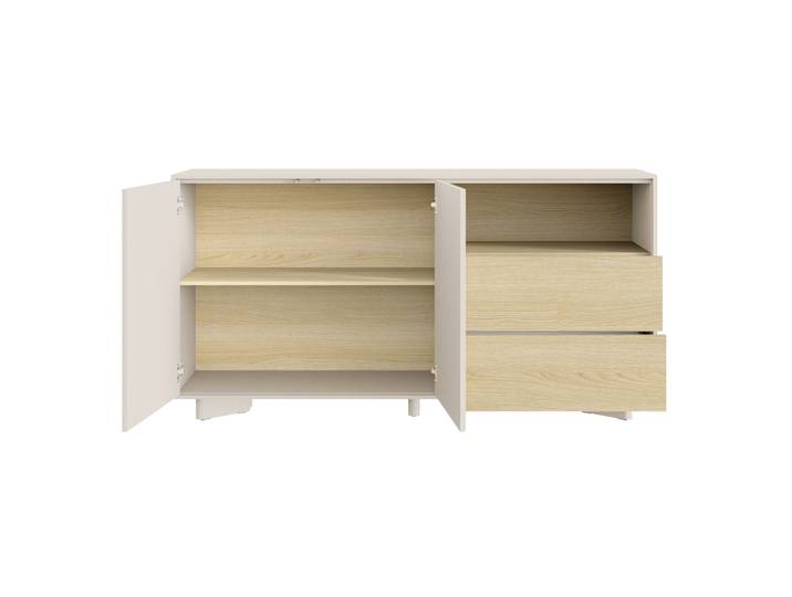Zweiturige Kommode Distria mit Schubladen und geriffelter Front,