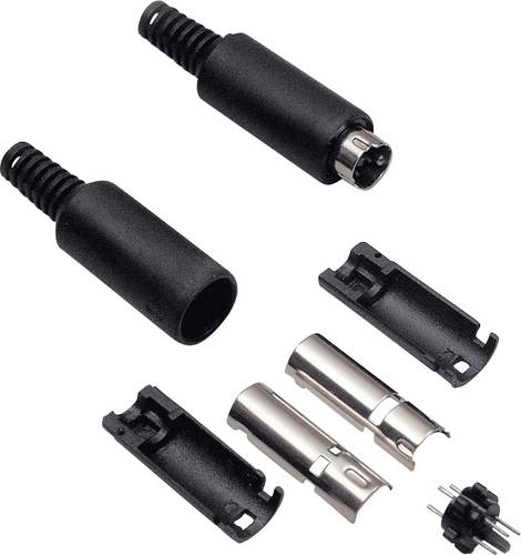 BKL Electronic 0204002 Miniatur-DIN-Rundsteckverbinder Stecker, gerade Polzahl: 4 Schwarz