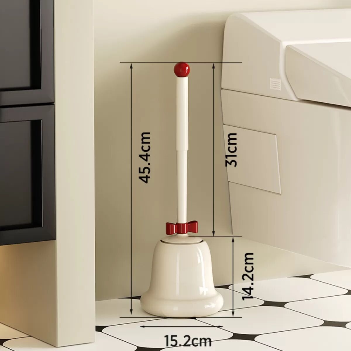 INF Bell Toilettenbürste - ABS Material, Keine tote Ecke Reinigung mit Halter Weiß