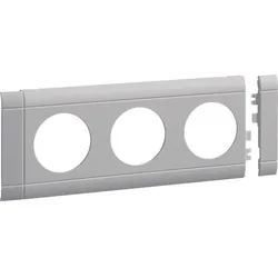 Hager GB080307035 Blende 3-fach Steckdose zu Oberteil 80mm anreihbar halogenfrei lichtgrau
