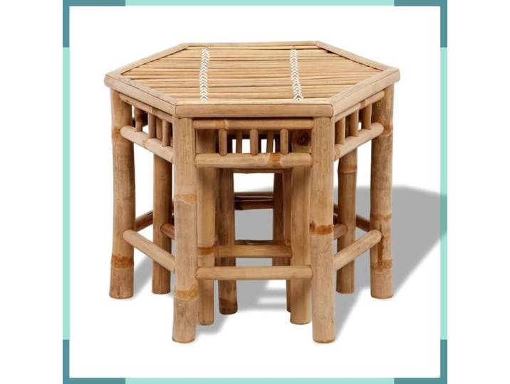 41495 Tabourets de jardin lot de 3 bambou
