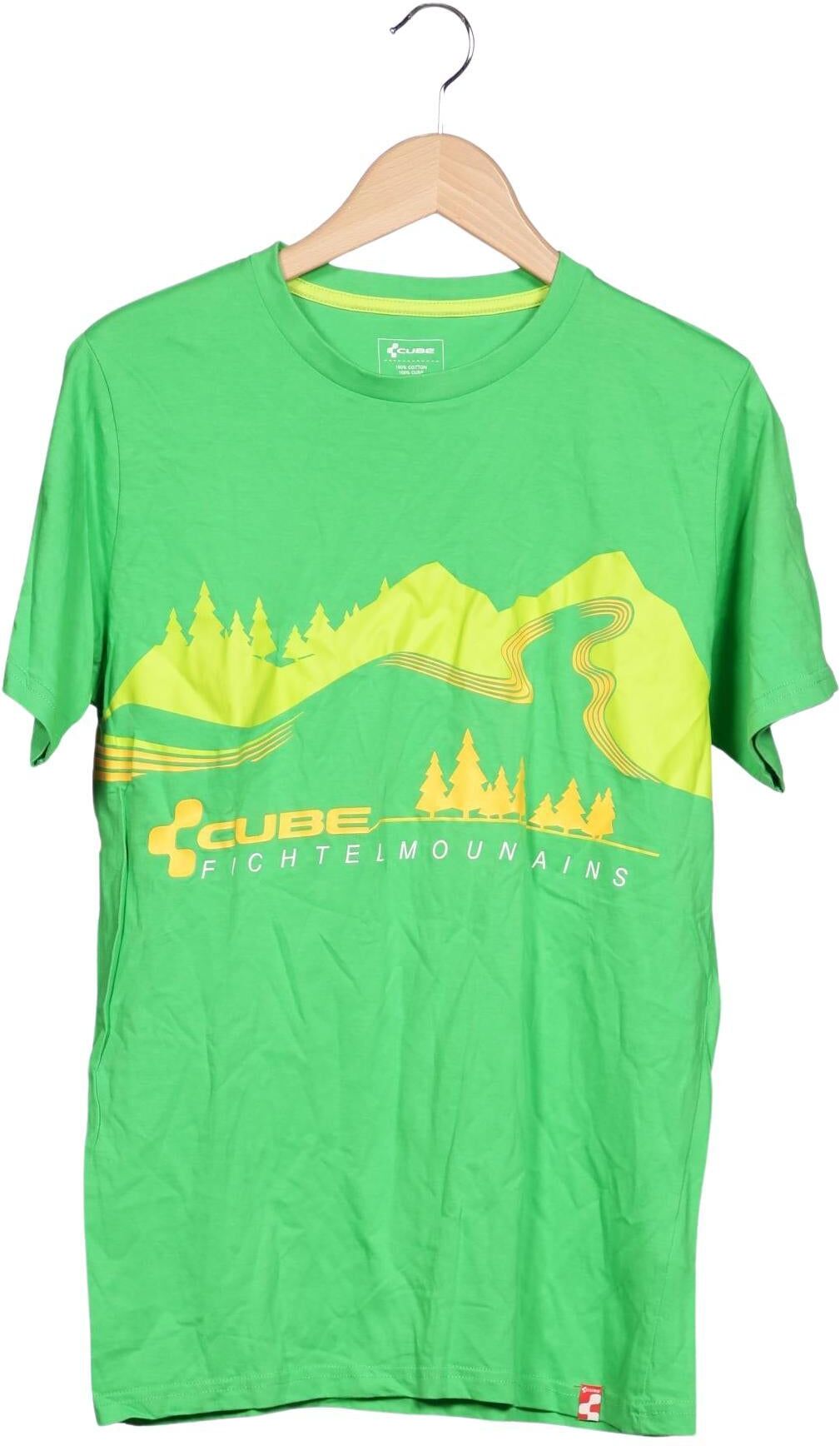 Cube Herren T-Shirt, Grün, Gr. L, Baumwolle - Second Hand