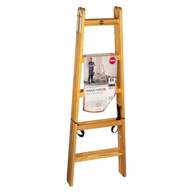 Hailo H40 StandardLine 2x5 Holz-Doppelsprossenleiter (Stehleiter) (8765501)
