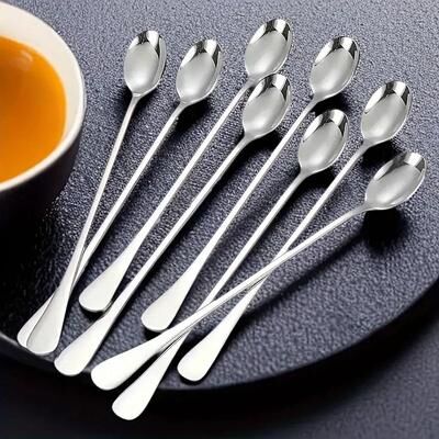 Uplifted Finds Stainless Steel Long Handled Ice Teaspoon Set Of 6 Stainless Steel Long Handled Ice Teaspoon Set Of 6