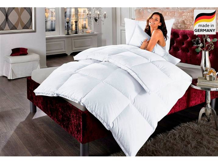 Daunenbettdecke OTTO HOME Köniz, 100% Daunen, alle Wärmeklassen, hergestellt in Deutschland , weiß, B:155cm L:220cm, Bezug: 100% Baumwolle, Bettdecken, Daunenbettdecke, hergestellt in Deutschland