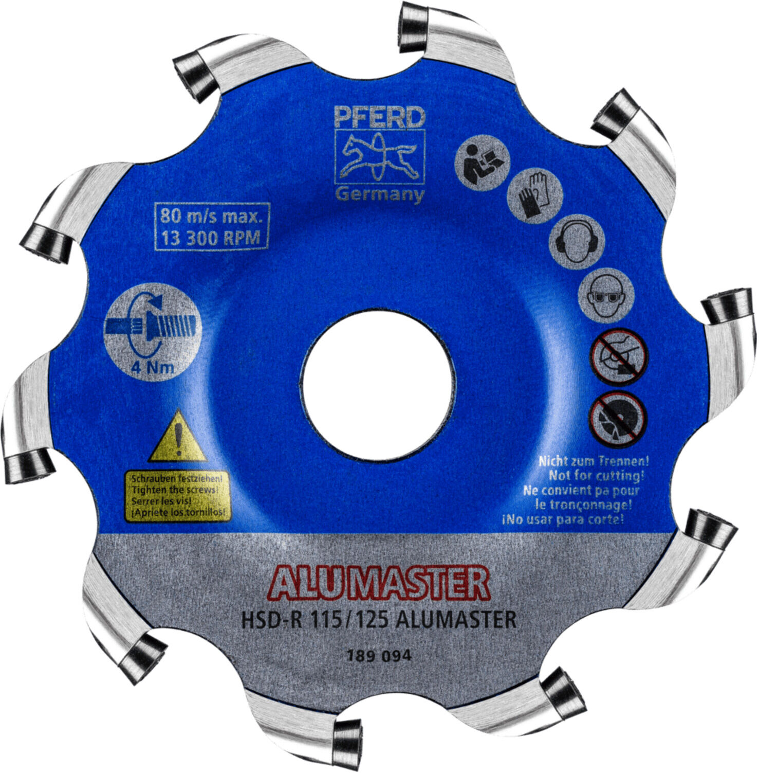 PFERD ALUMASTER R Hochleistungsfrässcheibe mit HICOAT-Beschichtung für Aluminiumbearbeitung Ø115 mm, 22000021)