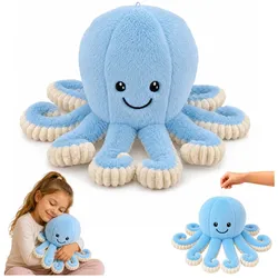 Plüsch-Oktopus, Kuscheltier mit elastischen Tentakeln, blau, 50 cm
