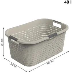 Rotho, Wäschekorb, 2er Set Country Wäschekorb 40l 2tlg. (40 l)