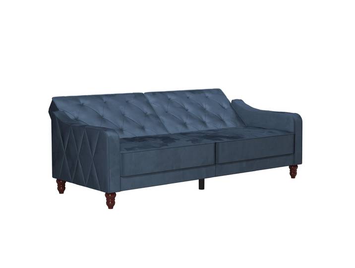 Schlafsofa VINTAGE TUFTED Samt Blau