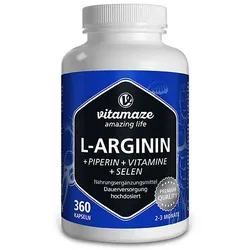 L-ARGININ 750 mg hochd.+Piperin+Vitamine Kapseln 316,8 g