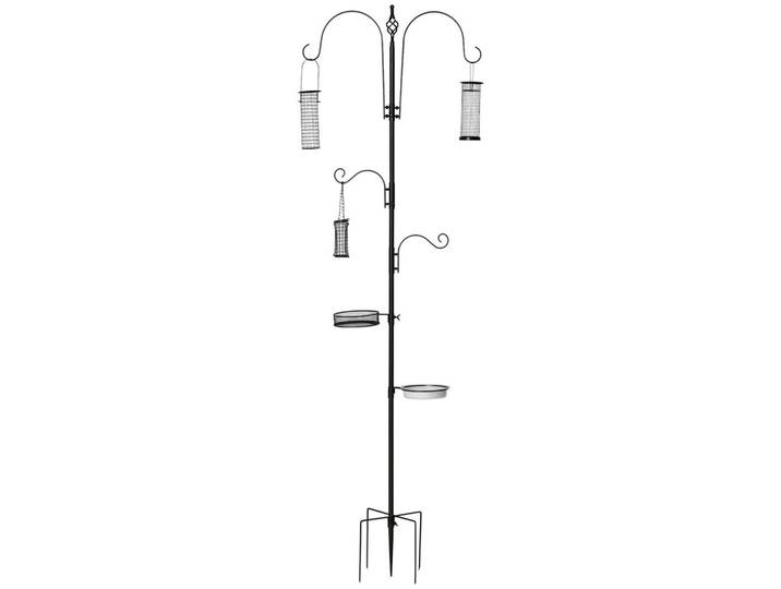 ComfortXL Vogelfutterstation De-10737 Schwarz, Metall, 54.5x208x54.5 cm, Dekoration, Gartendeko
