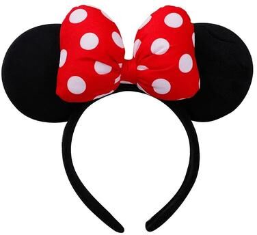 Inspired Living Disney Minnie Mouse Ears Headband Plush Polka Dot Bow Hair Hoop 4