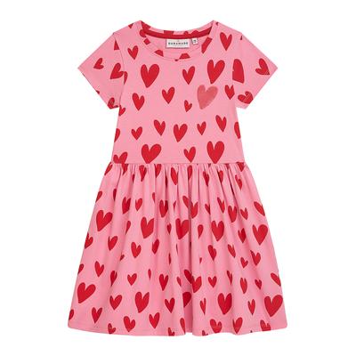 Jerseykleid DANAMADE "DANAMADE Dresses DLINNI", Mädchen, Gr. 104, pink (candy), 95% Baumwolle, 5% Elasthan, Kleider Jerseykleid