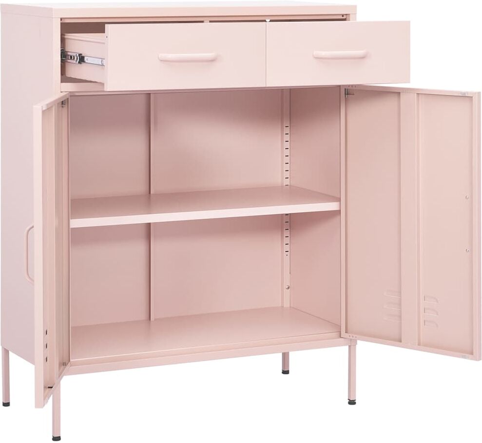 vidaXL Armoire de rangement Rose 80x35x101,5 cm Acier