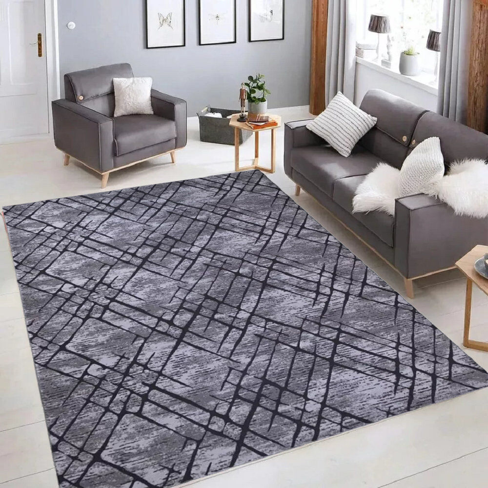 Borough Wharf Rectangle Floral Berber Indoor / Outdoor Gray Rectangle 120 x 170cm