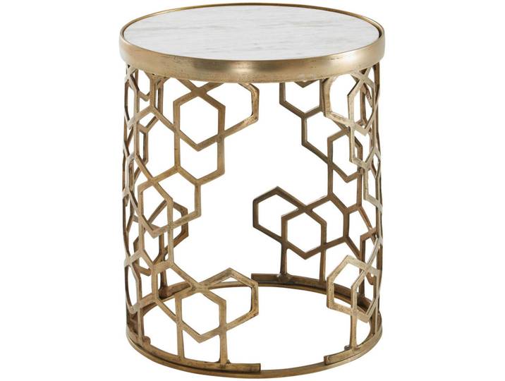 Mid.you Beistelltisch, Goldfarben, Metall, rund, rund, 46x55x46 cm, Wohnzimmer, Wohnzimmertische, Beistelltisch, Beistelltische rund
