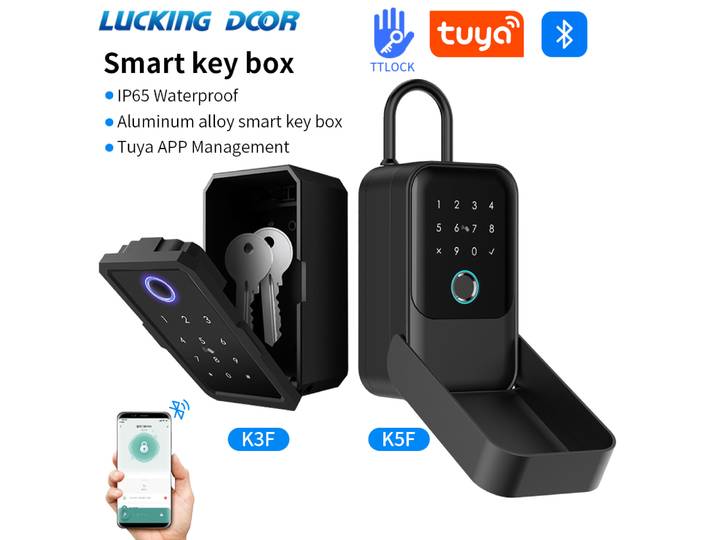 Tuya Smart Life App ou TTLock APP extérieur étanche clé coffre-fort sécurité empreinte digitale mot de passe stockage serrure clé boîte antivol