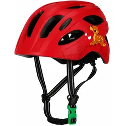 CRAZY SAFETY Cool Cute Fahrradhelm mit grüner Schnalle Kinder 0104 - red S (51-54 cm)