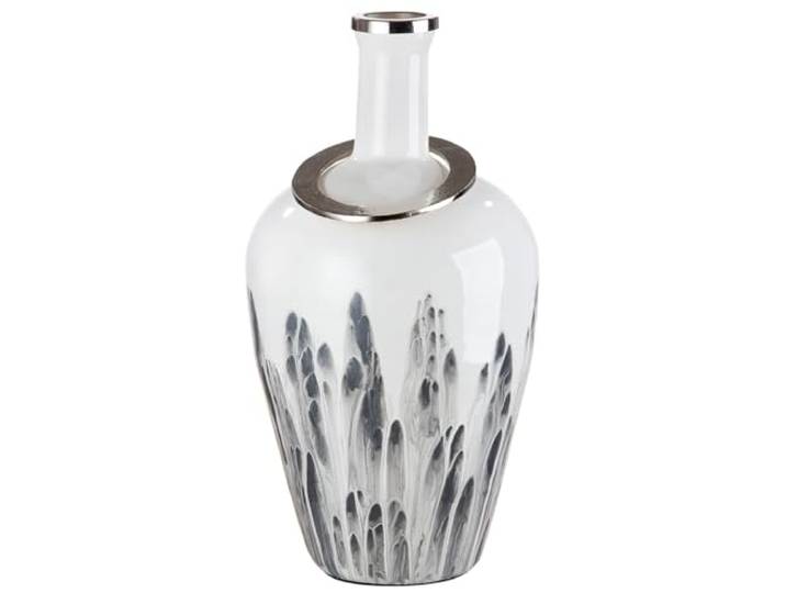 GILDE Vase Statuario Glas weiß Flaschenform Höhe 56 cm Dekoration Wohnaccessoire Geschenk Wohnkultur