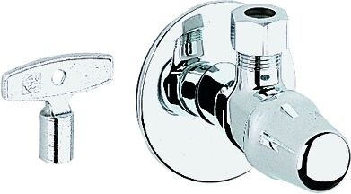 Grohe valve angulaire Atlanta 22917000 chrome, clé à douille partie supérieure