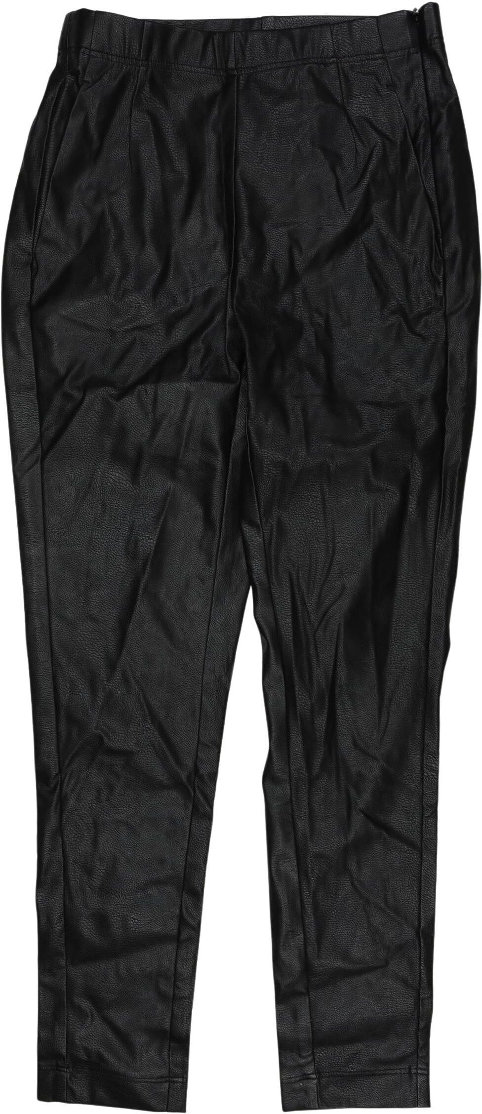 Rundholz Damen Stoffhose, Schwarz, Gr. XS, Kunstleder - Second Hand