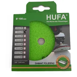 Hufa Fliesen Naturstein Diamant Klett Polierpad Ø 100mm Korn 50 hellgrün