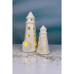 Leuchtturm Faro LED cremeweiß 18cm