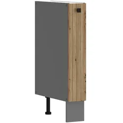 Küche AVA Artisan Unterschrank 15 cm Schrankauszug Lamellenoptik Küchenzeile
