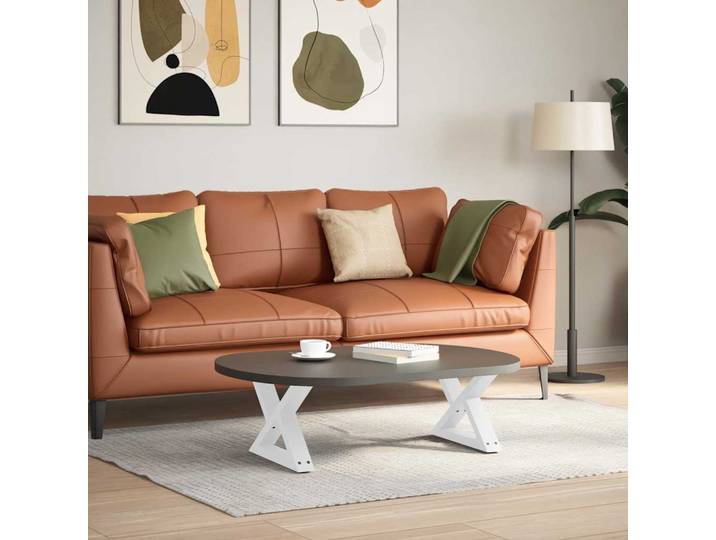 vidaXL Couchtischbeine 2 Stk. Weiß 50x(30-31,3) cm Stahl