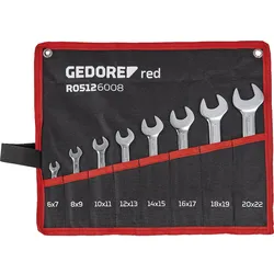 Doppelmaulschlüsselset GEDORE RED SW 6 - 22mm, 8-teilig, kurze Ausführung