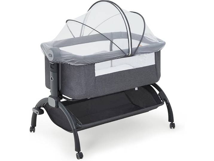 Lit cododo pour bébé avec roulettes et moustiquaire réglable - Berceau portable pour nouveau-né, hauteur réglable, rangement intégré
