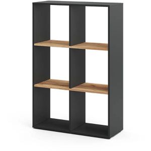 Vicco Bücherregal Karree, anthrazit / eiche, aus Holz, 6 Fächer, 72 x 108 x 29cm