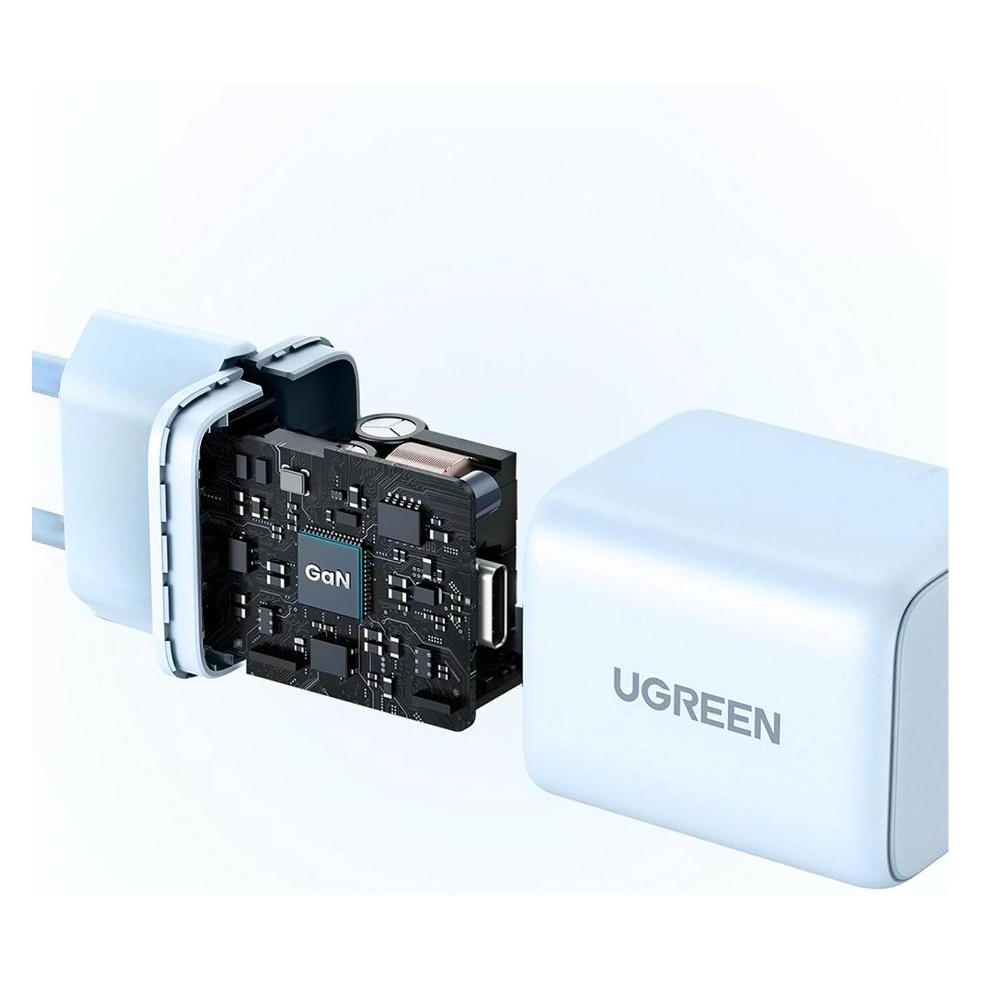 Ugreen - Wall Charger X512 (55555) - USB-C, GaN, Fast Charging, 20W, PD3.0, QC4, 3A - Blue (20 W, 1 Port) (195065)