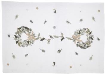 Saro Lifestyle "Embroidered Wreath Placemat (Set of 4) - 14""x20"""