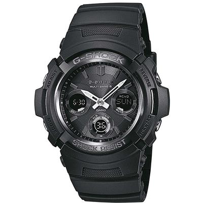 Funkchronograph CASIO G-SHOCK, schwarz (grau, schwarz, schwarz), Armbanduhren, Herren, schwarz, Solaruhr, Armbanduhr,Herrenuhr,digital bis 20 bar wasserd.Resinarmband