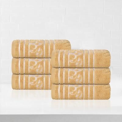 Superior Sadie Zero Twist Cotton Jacquard Hand Towel, Set of 6