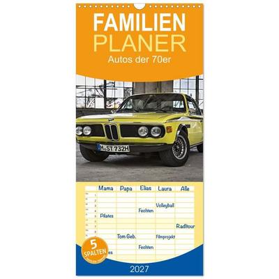 Familienplaner 2027 - Autos der 70er mit 5 Spalten (Wandkalender, 21 x 45 cm) CALVENDO