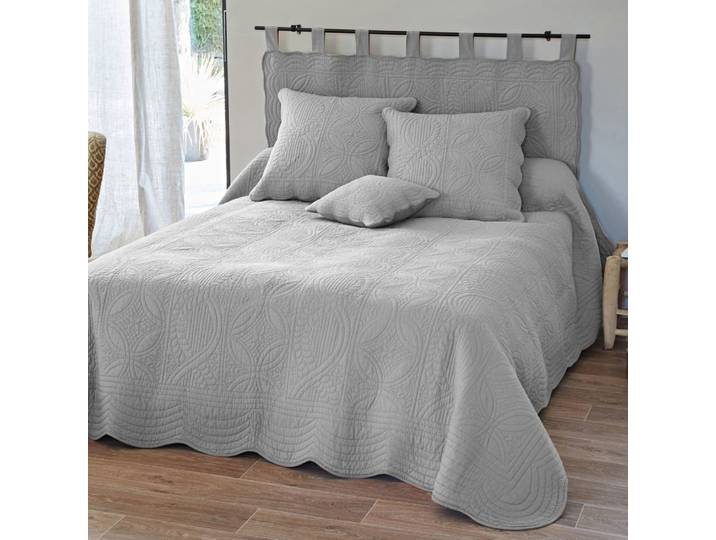 Boutis en coton gris perle 230x250cm