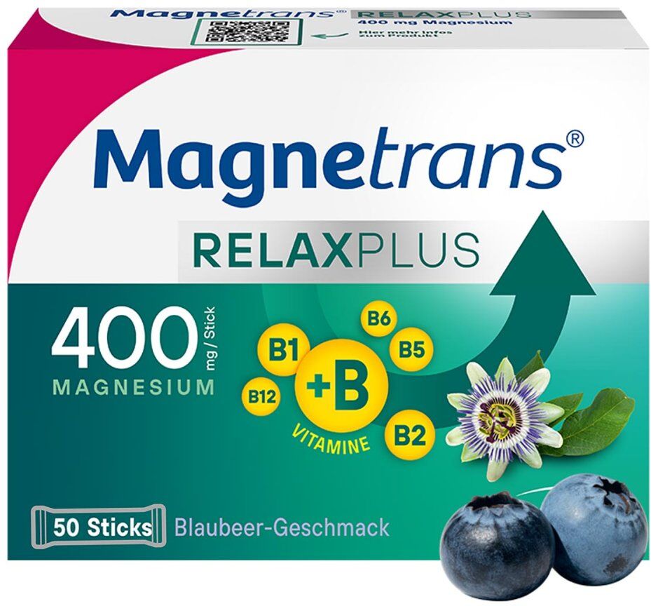 Magnetrans Relax+ 400 mg Granulat Sticks Blaubeere