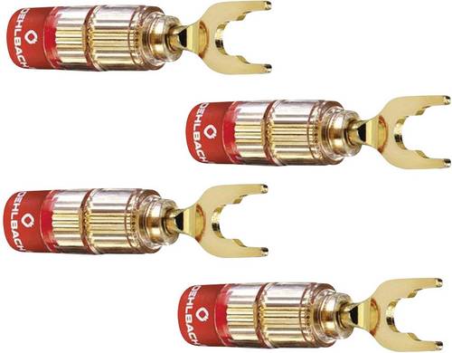 Oehlbach 3023 Lautsprecher-Steckverbinder Stecker, gerade Gold 4St.