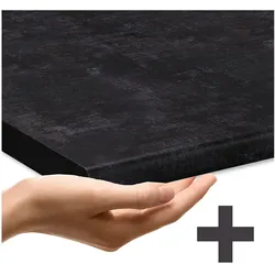 Vicco Schubunterschrank R-Line Schwarz Beton Anthrazit 80 cm mit Arbeitsplatte Anthrazit