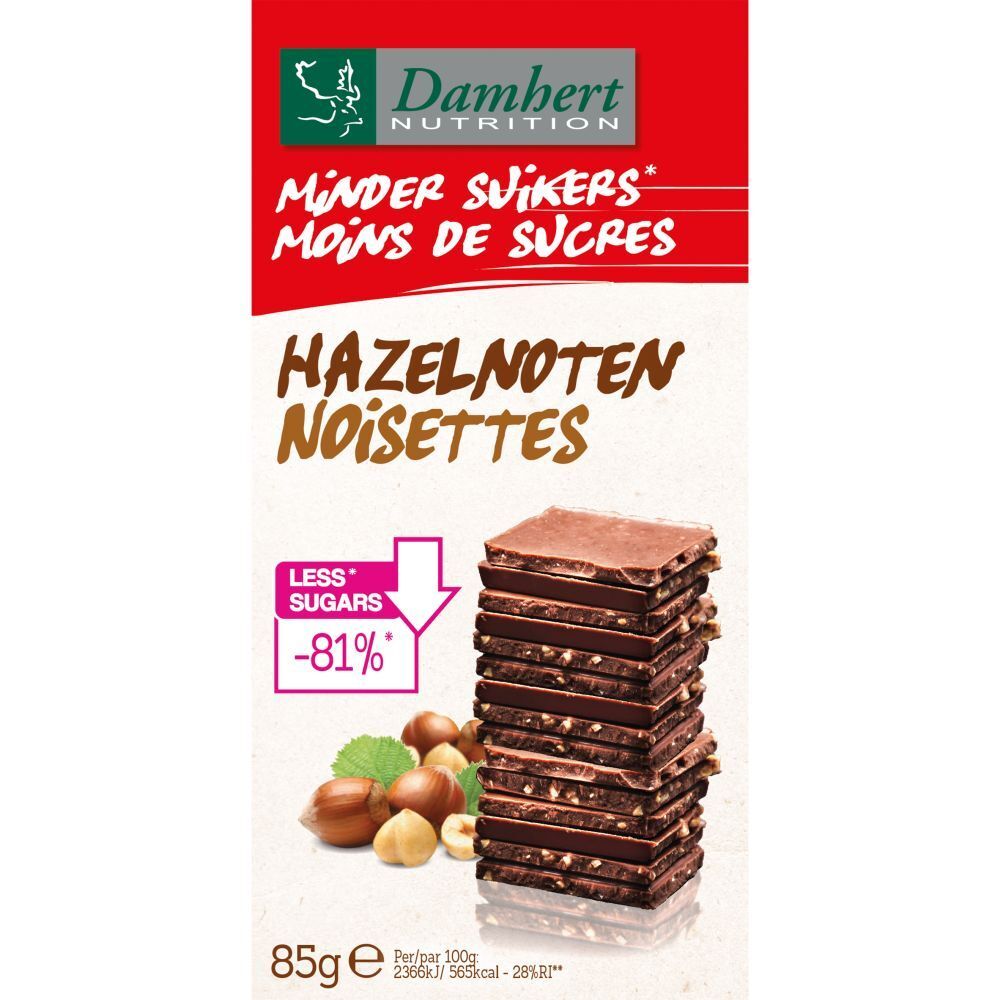 Damhert Chocolade Noten Zonder Suiker 85 g Schokolade